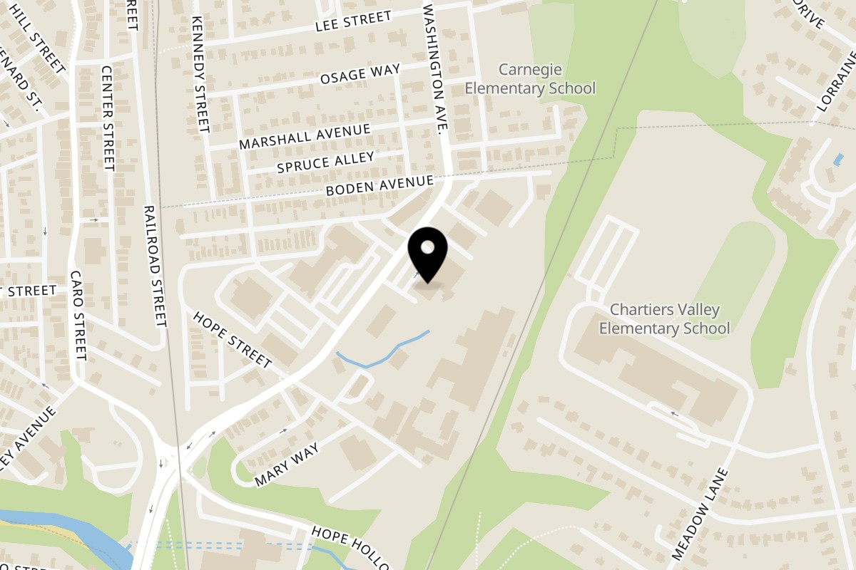 Map showing the location of Tomatoes II Pizzeria Carnegie on 1069 Washington Ave in Carnegie